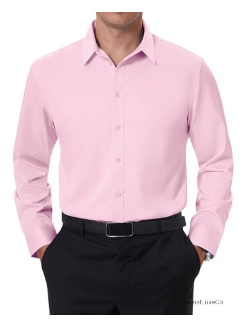Slim Fit Long Sleeve Button Down Dress Shirt Stain Repellent Wrinkle Free